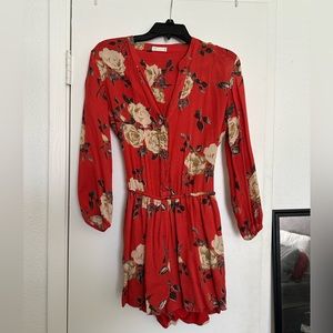 Cute orange floral romper
